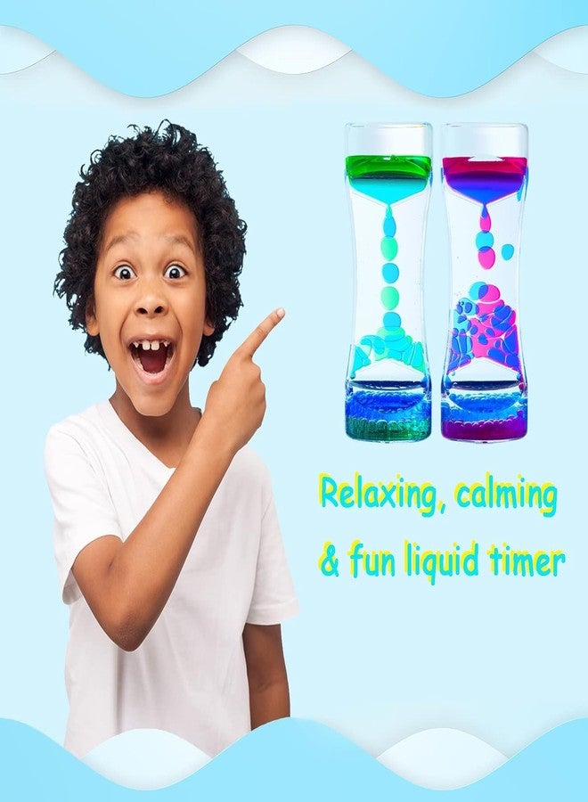 WICHARSH Liquid Motion Bubbler Timer,2 Pack Ideal Sensory Toy for Kids and Adults,Calming Relaxing Colorful Liquid Hourglass,Fidget Toys with ADHD Anxiety Autism,Office Desktop Decor(Multicolour) - Image 4